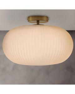 Plafonnier salle de bain blanc design, Elliot, IP44
