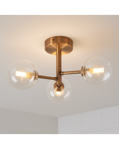 Plafonnier cuivre moderne, Amer, IP44