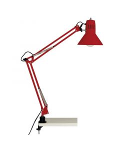 Spot à pince rouge en métal, Katharina, avec interrupteur