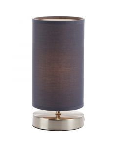 Lampe de table grise en tissu, Merinde, avec interrupteur