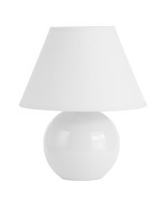 Lampe de table en céramique blanche, Pilar, avec interrupteur