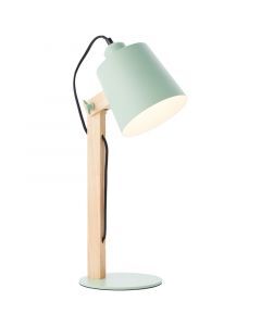 Lampe de table en bois verte, Dorina, avec interrupteur