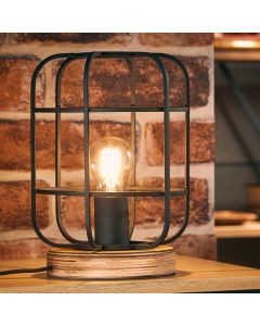 Lampe de table en bois noire, Taede