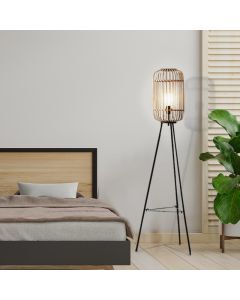 Lampadaire marron industriel, Brain, avec interrupteur