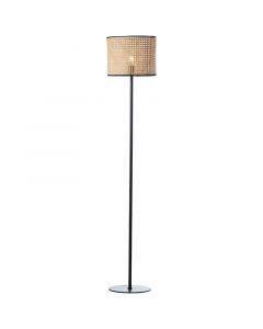 Lampadaire marron rustique, Emmelie, avec interrupteur