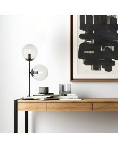 Lampe de table transparente design, Rhys, avec interrupteur