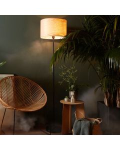Lampadaire en bois beige, Enna, avec interrupteur