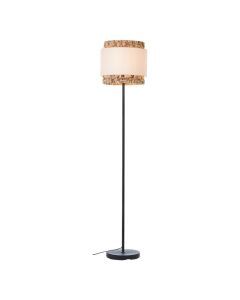 Lampadaire marron rustique, Vibeke, avec interrupteur