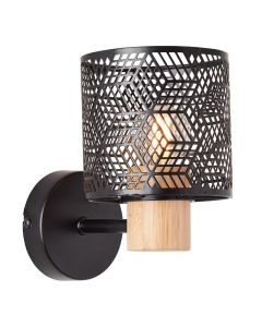 Applique murale en bois noire, Sherona