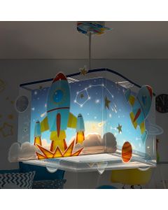 Suspension pour enfants en plastique bleue, Rocket