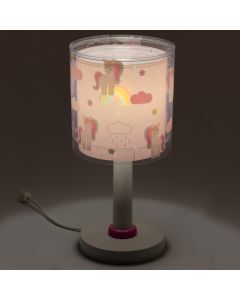 Lampe de table pour enfants en plastique rose, Unicorn