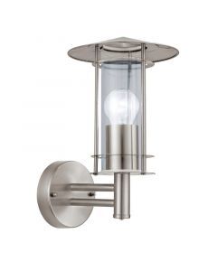 Luminaire extérieur argenté en acier inoxydable, Arabella, IP44
