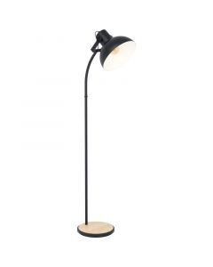 Lampadaire en bois marron, Elmira, avec interrupteur