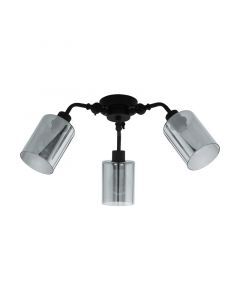 Lampe plafond noire en acier, Paola