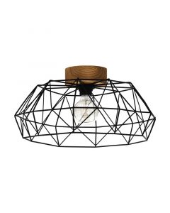 Lampe plafond en bois noire, Joseline