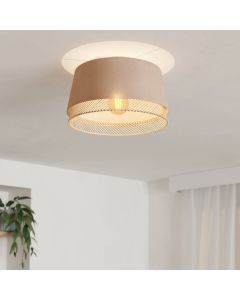 Lampe plafond beige en tissu, Ruby