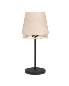 Lampe de table beige en tissu, Ruby, avec interrupteur
