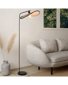 Lampadaire marron en bois, Jillah, avec interrupteur