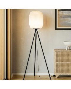 Lampadaire en papier blanc, Kars, avec interrupteur