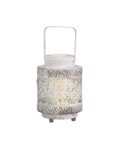 Lampe de table blanche en acier, Abdelrahman, avec interrupteur