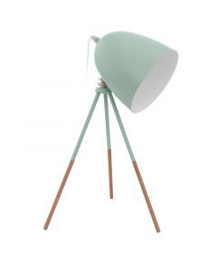 Lampe de table verte en métal, Jezebel, avec interrupteur