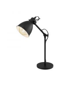 Lampe de table noire en métal, Lavinio, avec interrupteur