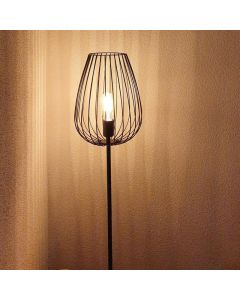 Lampadaire noir en métal, Kitana, avec interrupteur