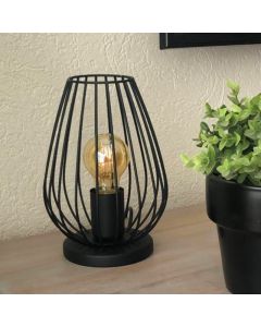 Lampe de table noire en métal, Kitana, avec interrupteur
