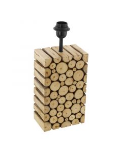 Lampe de table sans abat-jour en bois marronne, Kick, avec interrupteur