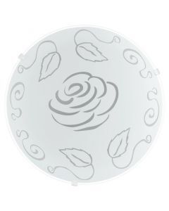 Lampe plafond blanche en verre, Bada