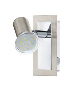 Spot plafond chromé en acier, Tjisse, avec interrupteur