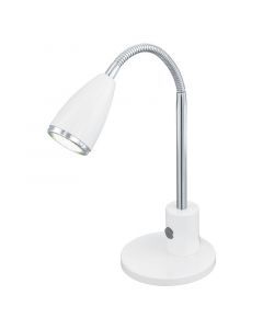 Lampe de table blanche en métal, Said, avec interrupteur