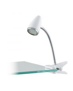 Lampe à pince chromée en plastique, Silvie, avec interrupteur