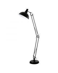 Lampadaire noir en métal, Josha, avec interrupteur
