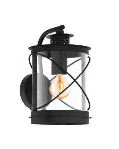 Luminaire extérieur noir en plastique, Alisia, IP44