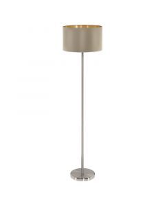 Lampadaire doré en tissu, Terme, avec interrupteur