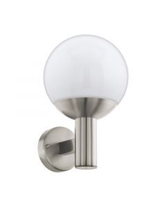 Luminaire extérieur argenté en acier inoxydable, Baukje, IP44