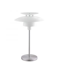 Lampe de table nickel en acier, Lariana, avec interrupteur