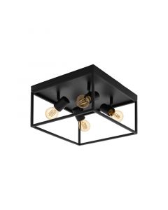 Lampe plafond noire en acier, Tyrza