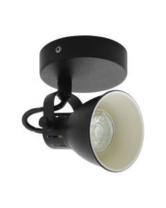 Spot plafond noir en acier, Tinke