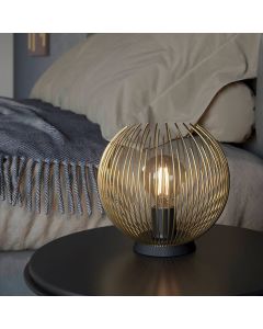 Lampe de table dorée en aluminium, Keimpe, avec interrupteur