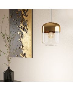 Suspension dorée en verre, Jeanny