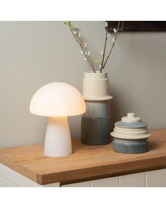 Lampe de table moderne blanche, Fungo, avec interrupteur