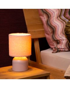 Lampe de table vintage rose, Woolly, avec interrupteur