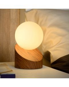 Lampe de table moderne marronne, Len, avec interrupteur