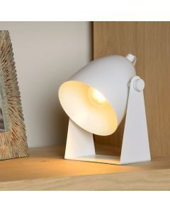 Lampe de table moderne blanche, Chago, avec interrupteur