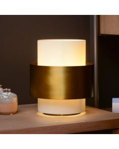 Lampe de table classique dorée, Firmin, avec interrupteur