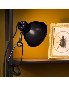 Lampe à pince rétro noire, Moys, avec interrupteur