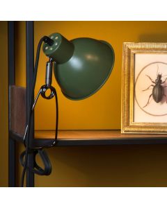 Lampe à pince rétro verte, Moys, avec interrupteur
