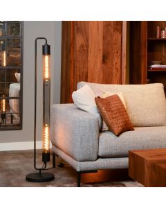 Lampadaire moderne noir, Calixt, avec interrupteur